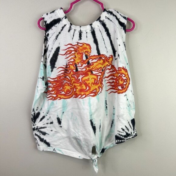 Southern Sport ghost rider tie dye‎ girls sleeveless top small - Picture 1 of 6